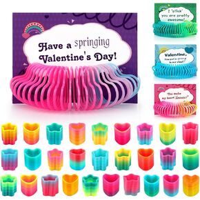 28 PCS Valentines Day Cards for Kids School - Rainbow Springs Toy for Boys Girls ، Healpts Gifts Proof For Classroom