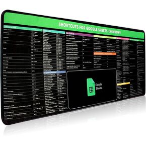 Google Sheet Shortcut Mouse Pad, Large Mousepad for Google Excel Spreadsheet, Extended Gaming Pad for Desk, 31.5"x11.8" Waterproof Anti Slip Keyboard Pad with Google Sheet Shortcuts (Windows)