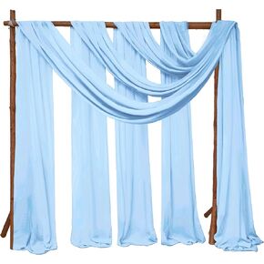 8 Panels Wedding Arch Draping Fabric 28" x 20 Ft Wedding Arch Drapes Chiffon Fabric Drape Sheer Backdrop Curtain for Wedding Party Swag Ceremony Birthday Arbor Drapery Reception Ceiling Décor(Pink)