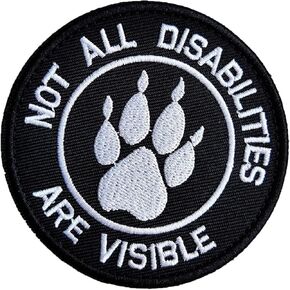 Service Dog Patch ، ليست كل الإعاقات هي تصحيح مخلب للكلاب المطرزة للسترات/الحشائش ، Formble Fortener Tactical Hook & Loop Patch (قدرات PAW)