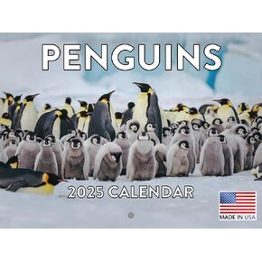 Penguin Calendar 2025 Monthly Wall Calender 12 Month | American Made In The USA