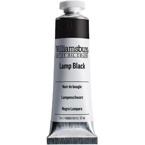 Williamsburg Artist Oil Colors by GOLDEN, Lamp Black, 37 ml tube, Professional Oil Paint, Opaque