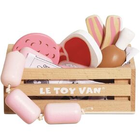 Le Toy Van - Educational Pretend Play Toy Food | Wooden Honeybee Market Meat Crate | Supermarket Pretend Play Shop Food