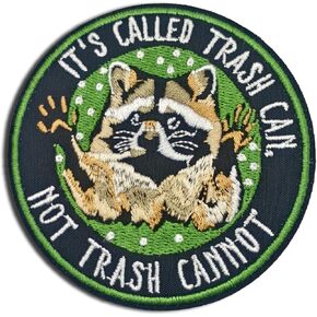 It's Called Trash Can Hook and Loop Patch, Funny Tactical Embroidered Patches, Cute Animal Cat Morale Patch, DIY Applique Accessories for Backpacks, Dog Harnesses, Army Vests, Gym Bags, Hats, Helmets
