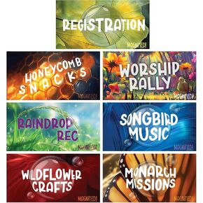 Lifeway Kids VBS 2025 Magnified! Rotation Signs (Package of 7)