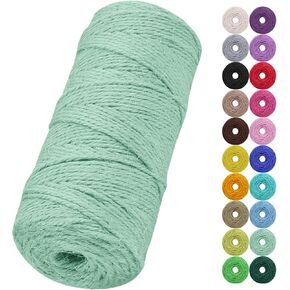 Jute Twine String, 2mm 328 Feet Natural Garden Twine for Crafts, Colored Jute Rope 3-Ply Hemp String for Gift Wrapping, Gardening, Wedding and Christmas Decorations (Dark Green)
