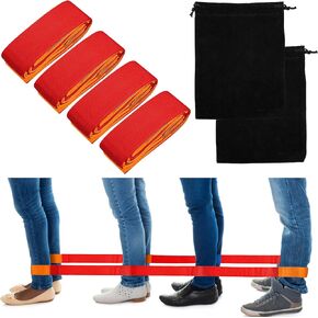 2 Sets 4 Legged Race Bands for Kids Field Day Team Building Games for Work Birthday Holiday Party Outdoor Activities for Adults Boys Girls Group Fun Games(39 x 4 Inch)