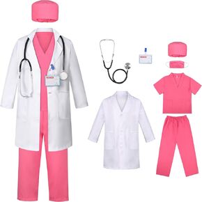 Kids Doctor Costume Doctor Lab Coat for Kids Doctor Lab Costumes for Boys Girls 3-12 Halloween Dress Up