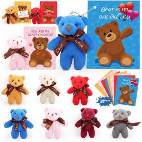 28 PCS Valentines Day Cards for Kids School with Bear Stuffed Animal Plush Toys , Kids Valentine Party Favor, Valentine's Day Classroom Prizes, Ideal Valentine Exchange Gift