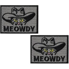 Cat Eye Morale Patch, 2 Pcs Cowboy Cat Meme Embroidered Patches, Funny Morale Patches for Tactical Backpack, Vests, Jackets, Jeans, Hats Helmet and Other Military Tactical Gears with Hook and Loop