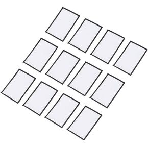 MECCANIXITY 30pcs Sublimation Patch Blank, 8x5cm/3.15x1.97 Inch Fabric Iron-on Blank Heat Transfer Repair Patch for DIY Crafts Caps Clothes, White with Black Border