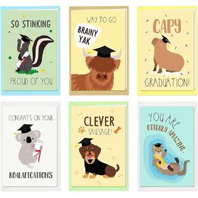 Sinasasspel 36Pack Congratulations Cards Assortment with Envelopes Stickers Funny Graduation Greeting Card For Graduation Party Supplies Congrats Grad Gifts 4 x 6 Inches