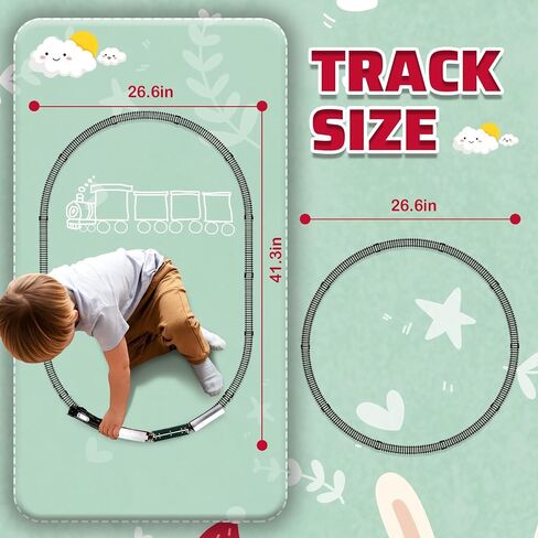 Deao Christmas Train Set Toys for Kids ، Toy Train Track Track Locomotive Engine Buture Beathwway Railway Prainwway Bustice مع علامات ومسارات على الطرق in Kuwait