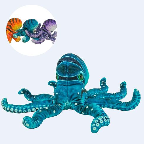 Octopus Stuffed Animal, 11''Marine Printed Octopus Plush Toys with 3 Baby, Soft Washable Toy Stuffed Marine Animal for Home Decor, Idea Gift for Kids Boys Girls Christmas Birthday Gifts (Blue) in Saudi Arabia