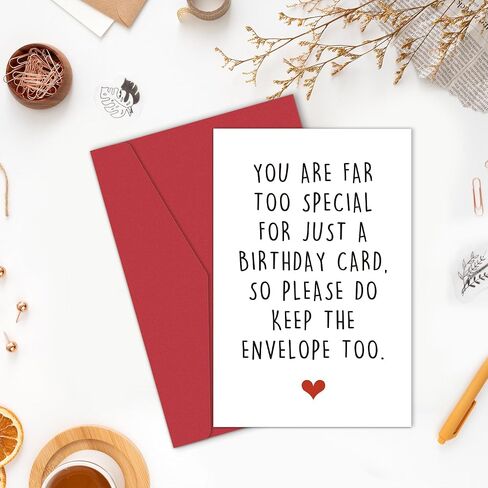 Funny Birthday Cards for Friends, Hilarious Birthday Card for Him Her, You Are Far Too Special For Just A Birthday Card So Please Do Keep The Envelope Too in Kuwait