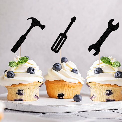 Clyberoy 24 Pack Pirate Cupcake Toppers - Glitter Compass و Skull و Pirate Ship و Ship Anchor Ricks لزينة كعكة الحفلات in Kuwait