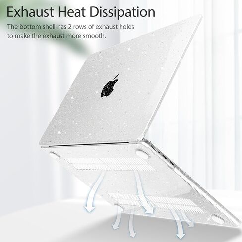 Compatible with MacBook Air 15 inch Case 2023 2024 2025 Release A2941 M2 A3114 M3 A3241 M4 Chip Retina Display Touch ID, Plastic Hard Shell Cover with Keyboard Cover, Star Sparkle Clear in Saudi Arabia