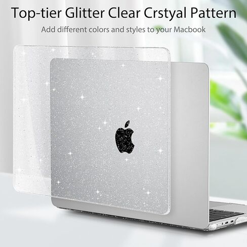 Compatible with MacBook Air 15 inch Case 2023 2024 2025 Release A2941 M2 A3114 M3 A3241 M4 Chip Retina Display Touch ID, Plastic Hard Shell Cover with Keyboard Cover, Star Sparkle Clear in Saudi Arabia
