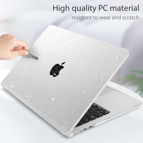 Compatible with MacBook Air 15 inch Case 2023 2024 2025 Release A2941 M2 A3114 M3 A3241 M4 Chip Retina Display Touch ID, Plastic Hard Shell Cover with Keyboard Cover, Star Sparkle Clear in Saudi Arabia