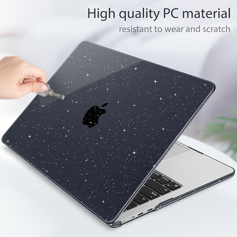 Compatible with MacBook Air 15 inch Case 2023 2024 2025 Release A2941 M2 A3114 M3 A3241 M4 Chip Retina Display Touch ID, Plastic Hard Shell Cover with Keyboard Cover, Star Sparkle Clear in Saudi Arabia