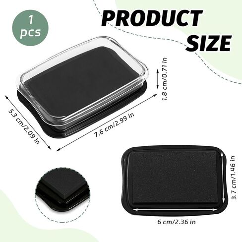 SNOMEL Ink Pads for Stamping, Permanent Fabric Ink Pad, Craft Fingerprints Ink Pad, DIY Washable Stamp Ink Pad for Paper Wood Crafting (Black) in Saudi Arabia