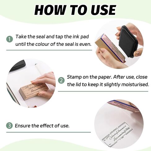 SNOMEL Ink Pads for Stamping, Permanent Fabric Ink Pad, Craft Fingerprints Ink Pad, DIY Washable Stamp Ink Pad for Paper Wood Crafting (Black) in Saudi Arabia