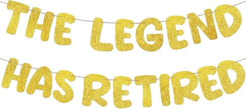 Fulmoon Pre Strung the Legend Has Retired Glitter Banner 9.8 ft Retirement Banner Retirement Party Decorations Garland Bunting for Men Women Gifts, No DIY(Blue) in Kuwait