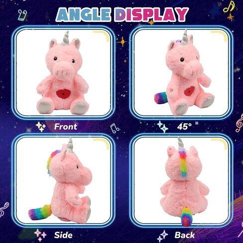 Cuteoy Plush Pink Unicorn Star Projector Musical Adjustable Singing Night Light Stuffed Animals Glowing Plushies Toy Gifts for Kids Birthday Easter Christmas,13'' in Saudi Arabia