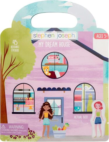 Stephen Joseph, Reusable Sticker Book for Kids Tri-Fold Scene, Preschool Learning Activities for Toddlers Ages 3-6 Birthday Gift, Travel Game for Kids, Dream House in Saudi Arabia