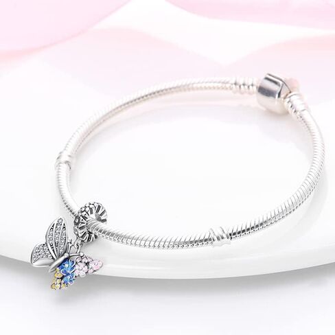 HappyStar 925 Sterling Silver Charms for Bracelets and Necklaces,Combination Dangle Pendants Beads Charms Jewelry Gift for Couples Sisters.（With Spacer Beads） in Saudi Arabia