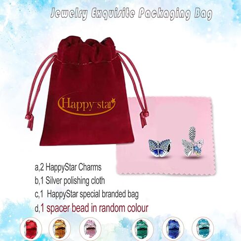 HappyStar 925 Sterling Silver Charms for Bracelets and Necklaces,Combination Dangle Pendants Beads Charms Jewelry Gift for Couples Sisters.（With Spacer Beads） in Saudi Arabia