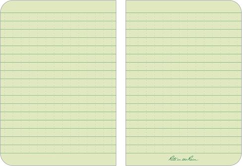 Rite in the Rain Weatherproof Soft Cover Pocket Notebook, 3 1/2" x 5", Green Cover, Universal Pattern (No. 954) in Kuwait