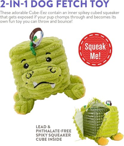 Outward Hound Charming Pet Cube-EEZ Gator 2-in-1 Plush Squeaky Dog Toy in Kuwait