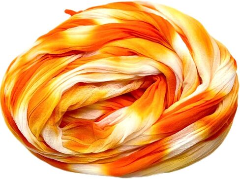 10PC Nylon Stockings Flower Mesh Flower Tensile Nylon Stocking,for DIY Flower Making Crafts Supplies Accessory(Orange White)60CM, CSNLH-C14 in Saudi Arabia