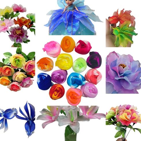 10PC Nylon Stockings Flower Mesh Flower Tensile Nylon Stocking,for DIY Flower Making Crafts Supplies Accessory(Orange White)60CM, CSNLH-C14 in Saudi Arabia