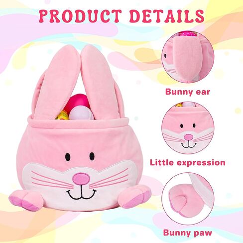 3 سلال أرنب عيد الفصح ، سلال أرنب عيد الفصح ، قماشية عيد الفصح ، الأكياس ، الأكياس ، وأحزاب عيد الفصح ، تلعب حفلات الزخرفة للفتيات الفتيات (3 عبوات) in Kuwait