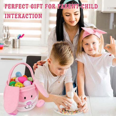 3 سلال أرنب عيد الفصح ، سلال أرنب عيد الفصح ، قماشية عيد الفصح ، الأكياس ، الأكياس ، وأحزاب عيد الفصح ، تلعب حفلات الزخرفة للفتيات الفتيات (3 عبوات) in Kuwait