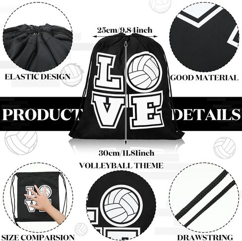 Shappy 12 Pieces Small Sport Drawstring Bags Candy Bag Sport Party Drawstring Goodie Favor Supplies Gifts(Volleyball,10 x 12 Inch) in Saudi Arabia