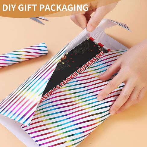 xunhewi Birthday Wrapping Paper Roll - Iridescent Gift Wrapping Paper 6 Rolls - 17 inch x 120 inch Mini Roll Gold Foil Design 6 Pack Bows for Gift Wapping for Birthday, Party, Holiday in Saudi Arabia