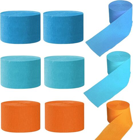Capesaro Green Crepe Paper Streamers - 6 Rolls Party Streamers for Various Festival Party Decorations in Kuwait