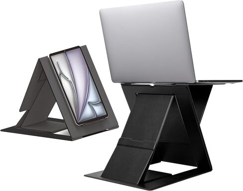 Moft Polding Captop Stand Lap Desk و Mini Computer حامل كمبيوتر محمول للسفر والمكتب المنزلي ، تصميم مريح مع زوايا مشاهدة قابلة للتعديل ، تبريد الكمبيوتر خفيفة الوزن ، أسود in Kuwait