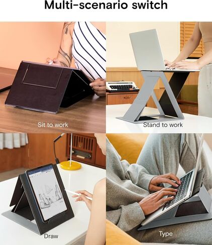Moft Polding Captop Stand Lap Desk و Mini Computer حامل كمبيوتر محمول للسفر والمكتب المنزلي ، تصميم مريح مع زوايا مشاهدة قابلة للتعديل ، تبريد الكمبيوتر خفيفة الوزن ، أسود in Kuwait