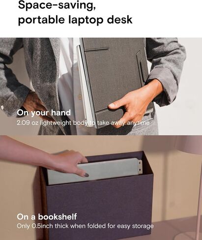 Moft Polding Captop Stand Lap Desk و Mini Computer حامل كمبيوتر محمول للسفر والمكتب المنزلي ، تصميم مريح مع زوايا مشاهدة قابلة للتعديل ، تبريد الكمبيوتر خفيفة الوزن ، أسود in Kuwait