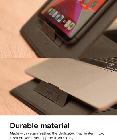 Moft Polding Captop Stand Lap Desk و Mini Computer حامل كمبيوتر محمول للسفر والمكتب المنزلي ، تصميم مريح مع زوايا مشاهدة قابلة للتعديل ، تبريد الكمبيوتر خفيفة الوزن ، أسود in Kuwait