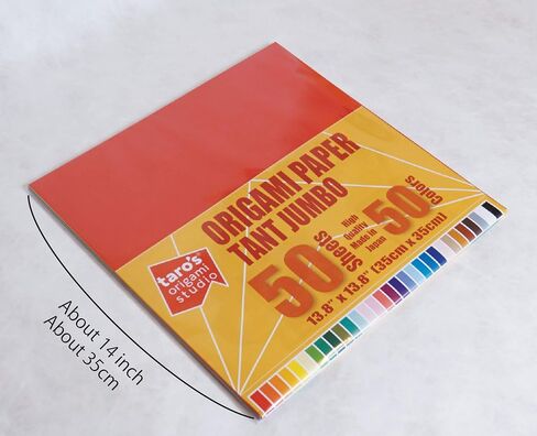 [Taro's Origami Studio] TANT Jumbo 13.4 Inch Double Sided 50 Colors 50 Sheets Square Easy Fold Premium Japanese Paper for Origami Artist from Beginner to Expert (Made in Japan) in Saudi Arabia