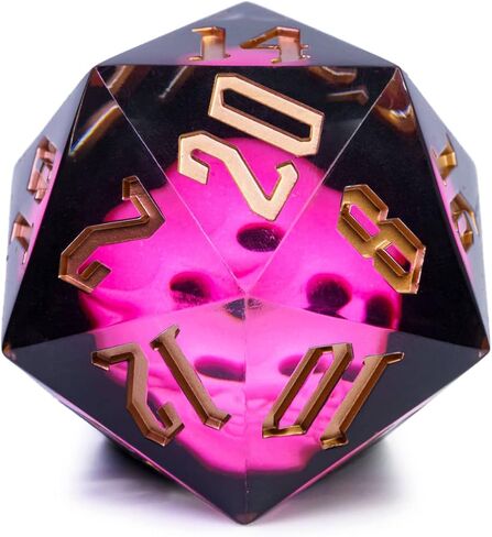 Cusdie Large D20 Dice 55mm with Sharp Edges, D&D 20 Sided Dice, Handmade Dice DND Giant D20 for Dungeons and Dragons RPG, Table Games(Green Skull) in Kuwait