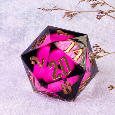 Cusdie Large D20 Dice 55mm with Sharp Edges, D&D 20 Sided Dice, Handmade Dice DND Giant D20 for Dungeons and Dragons RPG, Table Games(Green Skull) in Kuwait