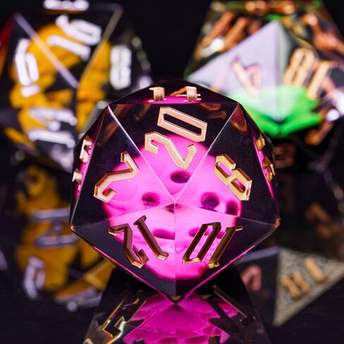 Cusdie Large D20 Dice 55mm with Sharp Edges, D&D 20 Sided Dice, Handmade Dice DND Giant D20 for Dungeons and Dragons RPG, Table Games(Green Skull) in Kuwait