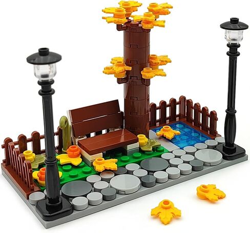 ZHX Maple Tree Building Block Toy Garden Yard Building Pieces City Street Autumn Scenery Block Accessories for Kids Ages 6+ (97pcs) in Saudi Arabia