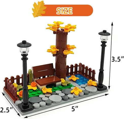 ZHX Maple Tree Building Block Toy Garden Yard Building Pieces City Street Autumn Scenery Block Accessories for Kids Ages 6+ (97pcs) in Saudi Arabia